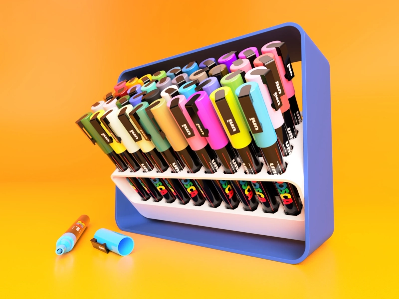 Marker Organizer for POSCA Paint Pens • 1M, 3M, 5M • Personalized Paint Marker Display Stand and Storage Holder