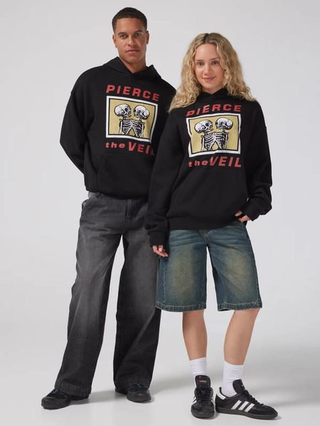 Pierce The Veil Oversized Hoodie  Black - Jay Jays Online