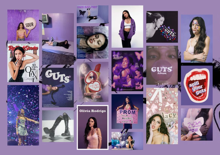 80 PCs Olivia Rodrigo Aesthetic GUTS and SOUR digital wall collage prints