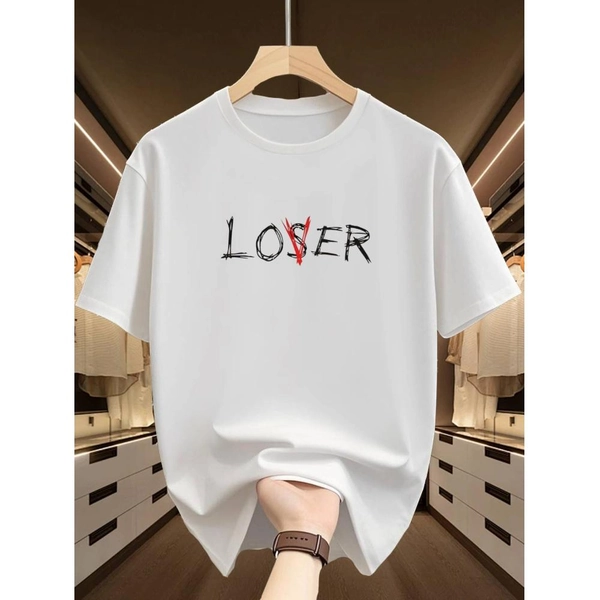 Men'S Casual Crew Neck T-Shirt with "LOVE" Graphic Print - Soft, Breathable Polyester, Regular Fit, Summer Essential, Everyday Tshirt|Casual Style|Comfortable Fit