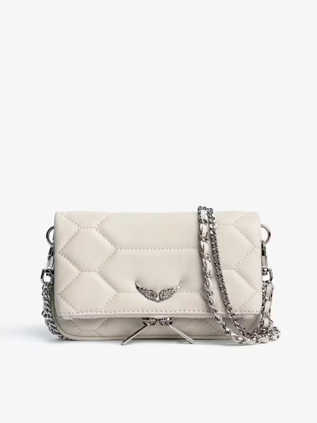 White Quilted Rock Nano Clutch