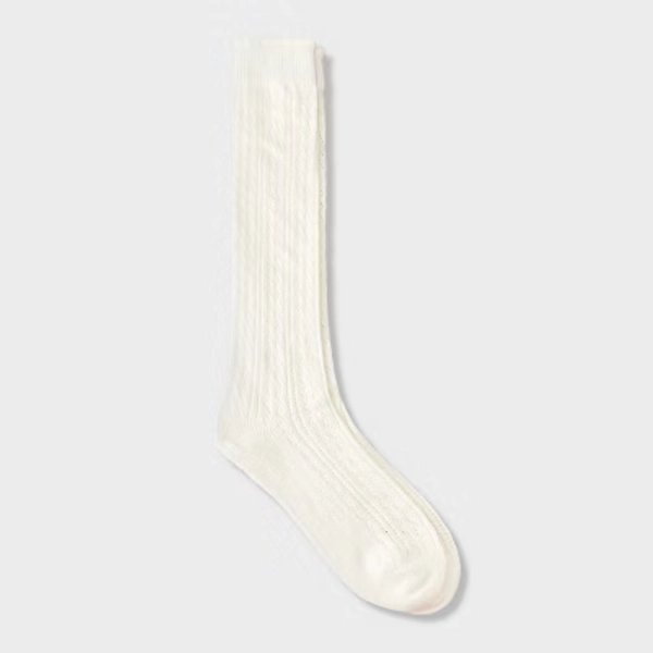 Women's Pointelle Super Soft Knee High Boot Socks - Auden™ Ivory 4-10