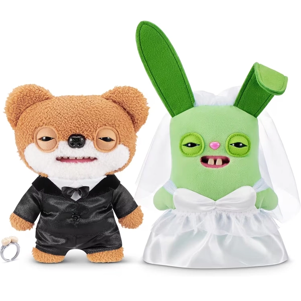 Fuggler - Wedding Fuggs 9-Inch Plush 2Pack by ZURU – Funny Ugly Monster Stuffed Animals with Human-Like Teeth & Tooth Ring - Assorted Pre-Pack