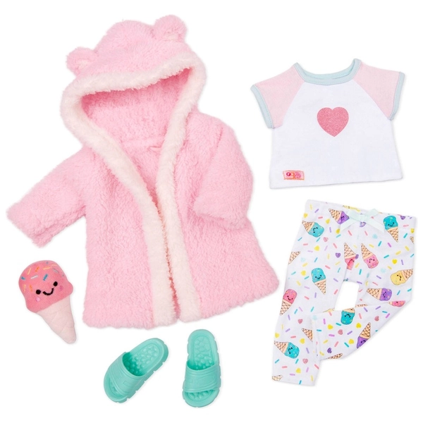 Our Generation Clothes Pyjamas and Plush Ice Cream Dreams Doll Outfit