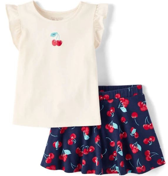 The Children's Place Toddler Girls 2-Piece Flutter Sleeve Outfit Set
