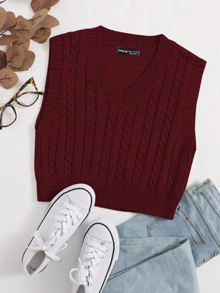 Elamini Maglione a maglia casual lento con scollo a V da donna, autunno e inverno