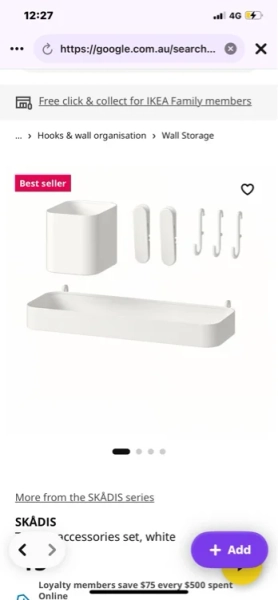 SKÅDIS 7-piece accessories set - white