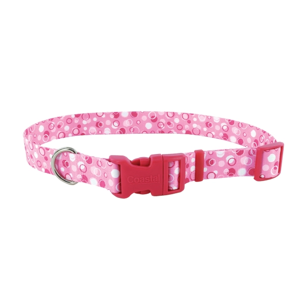 Coastal Style Adjustable Collar Pink Dots - Medium