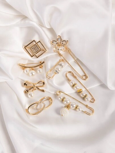 Set Di 8 Fibbie Sciarpa Per Donna Con Spilla Alla - Per Sciarpa accessori