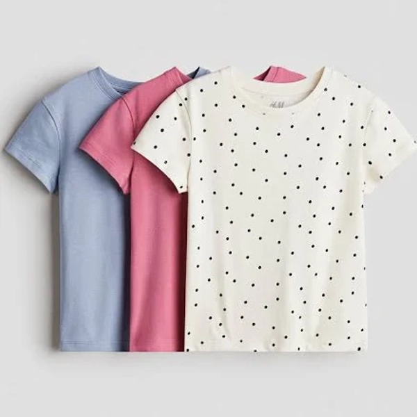 H&M Girls 3-Pack Cotton Jersey Tops