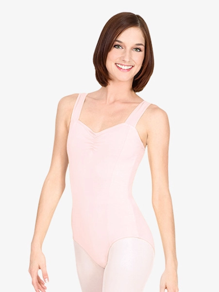 Womens Cotton Pinch Front Tank Cotton Dance Leotard