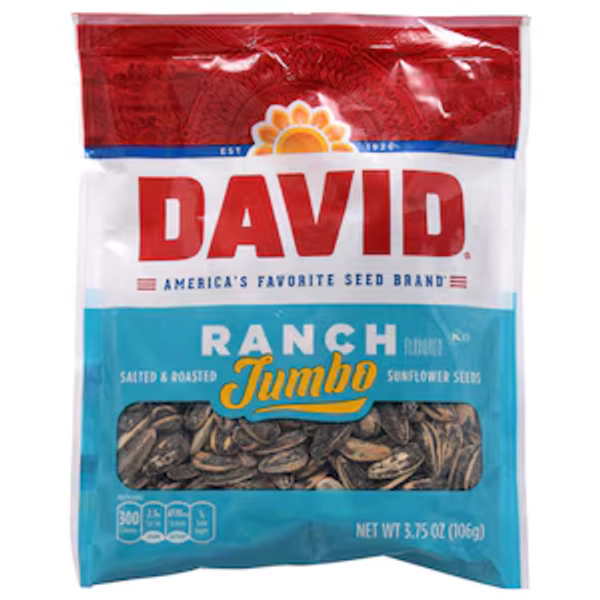 David Jumbo Ranch Sunflower Seeds, 3.75 oz. Bags