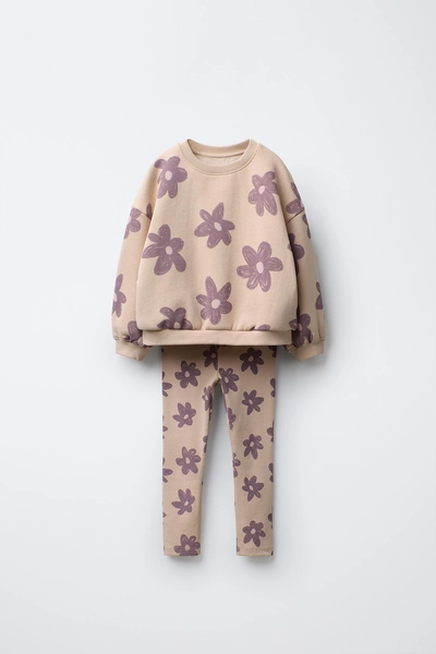 PRINTED JOGGING SWEATSHIRT AND LEGGINGS SET