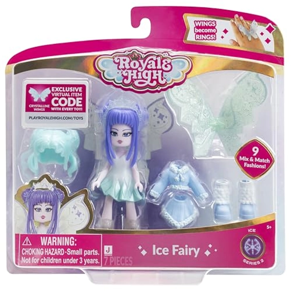 Royale High 3” Ice Fairy Fashion Doll - 1 Figure with 9 Fashion Accessories - Virtual Item Code Included - Series 2 - Ages 5+