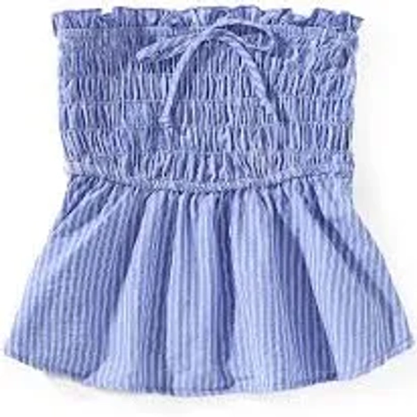 Originality Big Girls Strapless Striped Tie-Accented Top