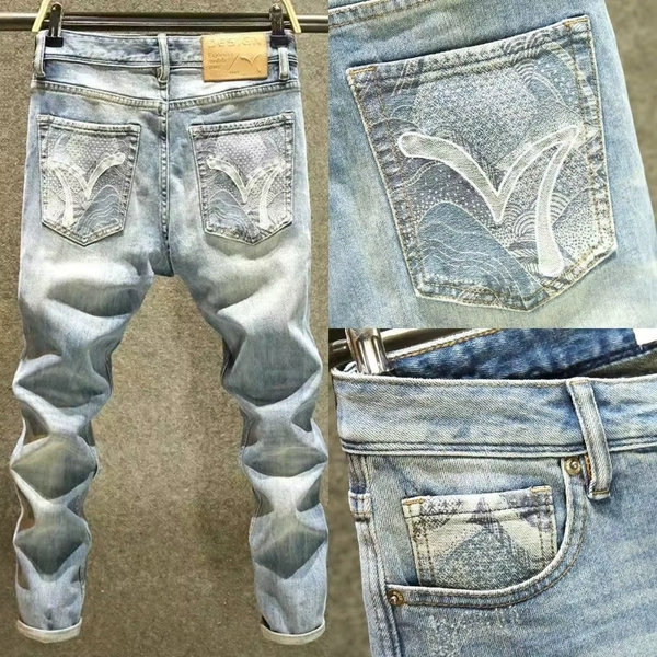 Washed Jeans Autumn Heavy Industry Pocket Designer Elastic New Slim Small Feet Trendy Brand Fashionable Versatile Men's Pants - AliExpress 200000343