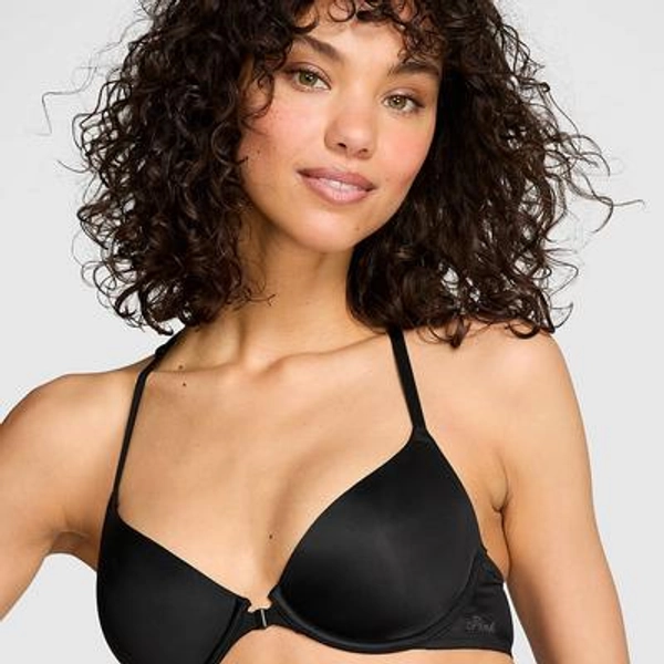 Women's PINK Wear Everywhere Front-Close Lightly Lined Full Coverage T-Shirt Bra