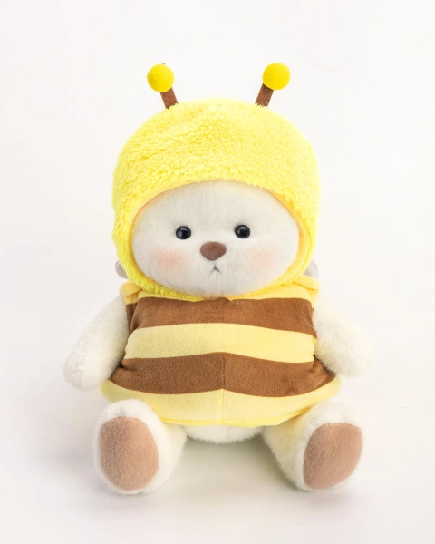 Getahug Little Honey Bee White Teddy Bear | Handmade Stuffed Animal Gift
