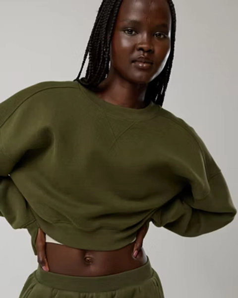 OFFLINE By Aerie Cloud Fleece Cropped Crewneck Sweatshirt
