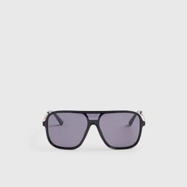 Black Metal Arm Visor Sunglasses
