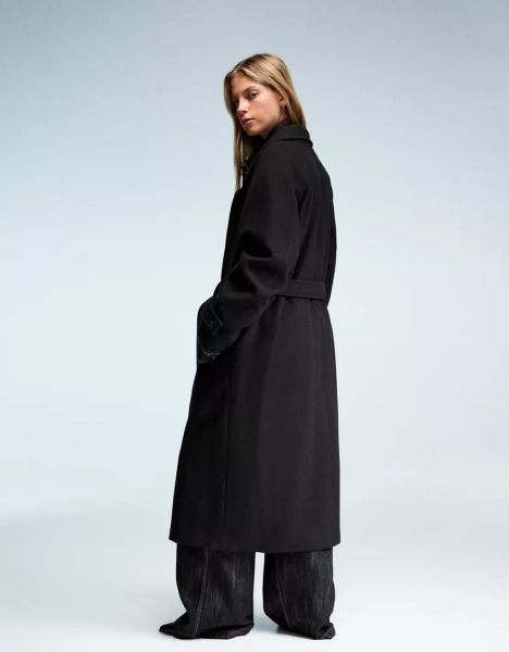 Zachte trenchcoat met riem