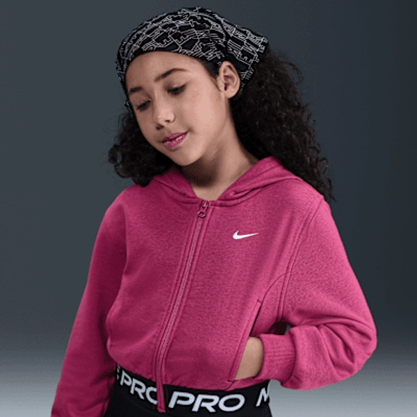 Nike Pro Fleece Big Kids' (Girls') Dri-FIT Full-Zip Hoodie
