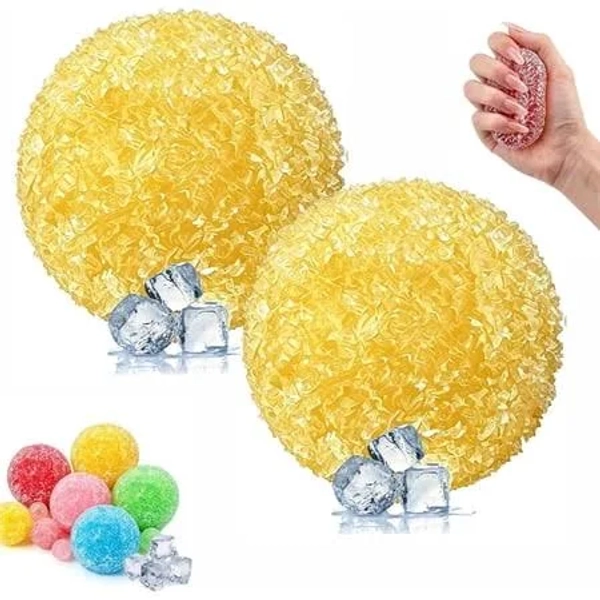 2 PCS Crunchy Squishy Stress Balls, Ice Squishies Stress Ball, Skin Fidget Sensory Squeeze Ball, Non-Sticky Slow Rising Satisfying Squishy Relaxing