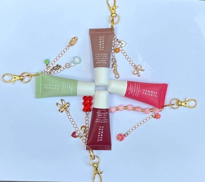 LIMITED EDITION Summer Fridays lip butter balm mini w/ Customizable Charmed Keychain - Multiple Flavors!!