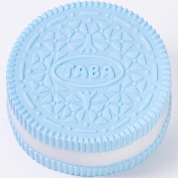 TABASQUISHY Blue-White Sandwich Cookie Taba Squishy Squeeze Toys