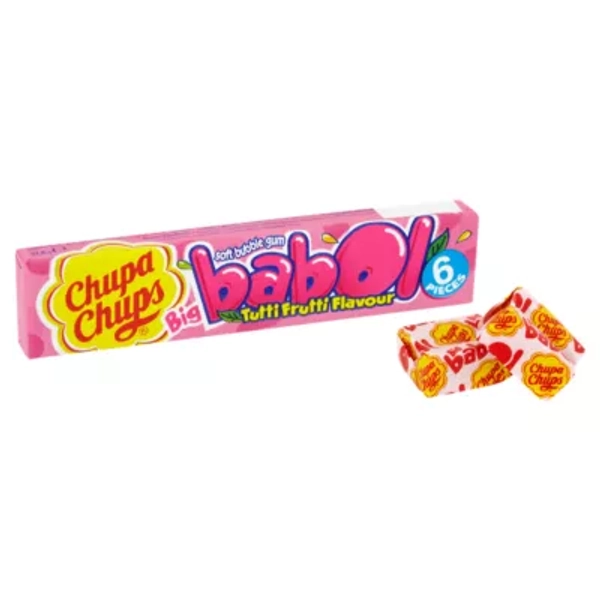 Chupa Chups Big Babol Tutti Frutti Flavour Soft Bubble Gum - 27.6g / 6 Pieces