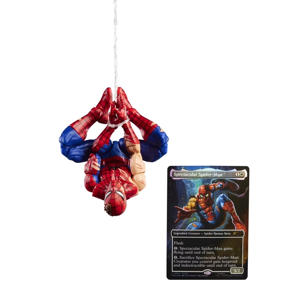Marvel Legends Series Magic: The Gathering Battle-Damaged Spider-Man, 6" Action Figure Plus Exclusive Foil Trading Card - Walmart.com