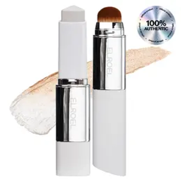 ELROEL BLANC Cover Cream Stick V w/ Detachable Brush - Korean Skin Care Color-Changing Foundation Stick with Collagen Capsules (0.45 oz)