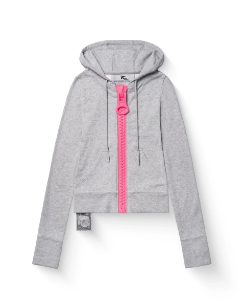 big zipper hoodie _ grey - XS