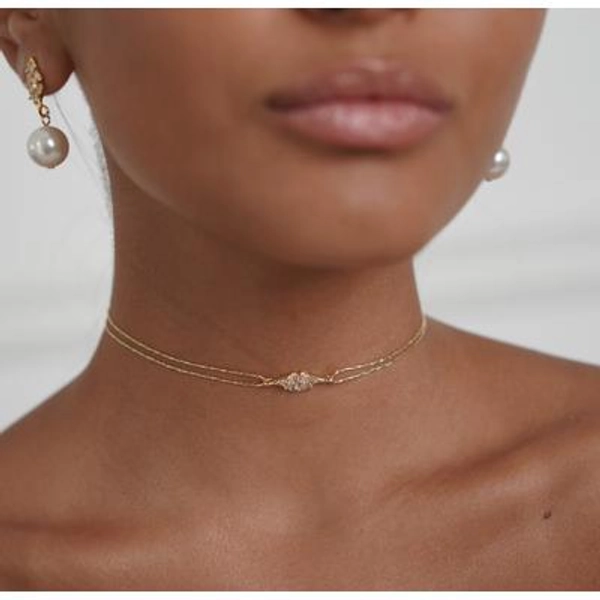 Vintage Gold Choker Necklace 14k Plated Adjustable Classic Bridal Jewelry - Unique Retro Style for Wedding, Evening & Everyday