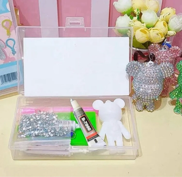1 Piece Of DIY Puzzle Cute Dot Rhinestone Bear Award Creative Gift Box Crafts Party Small Gifts. Point Drill Bear Amblyopia Training (Some Accessories Are Random In Color) | SHEIN UK