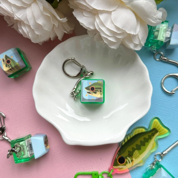 Large Mouth Bass Clicky Fidget Keychain