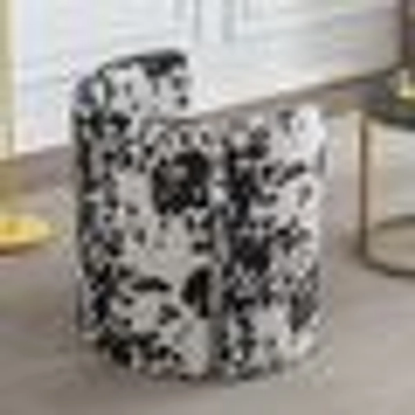 CHICAURA Modern Velvet Barrel Side Accent Chair 1 PCS  Velvet Cow