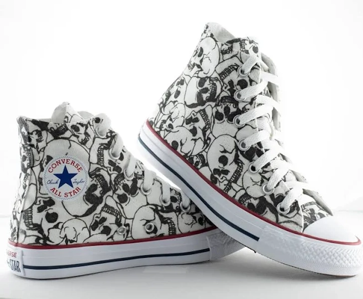 Converse Custom Skull Hand-Painted Cranium Sneakers