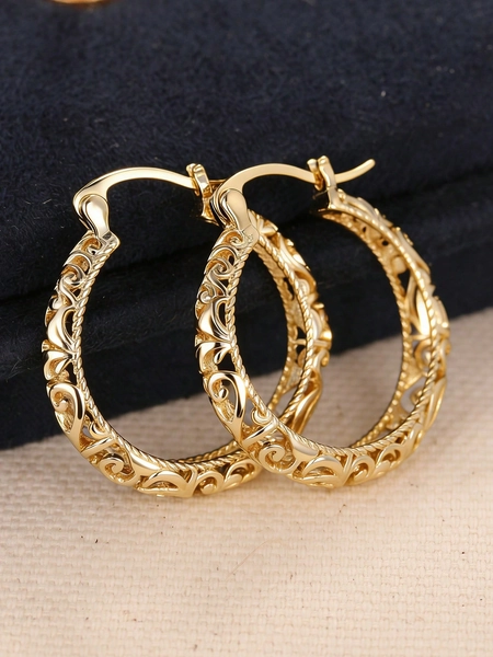1 Pair Elegant Hoop Earrings, Designed For Women, Suitable For Weddings, Engagements, Anniversary Parties, Valentine's Day Gifts