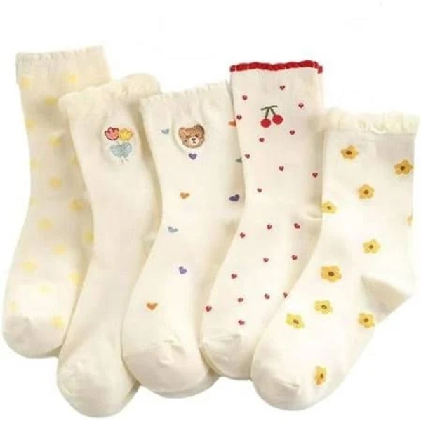 Y2K Coquette Lolita Frilly Crew Socks (5 Pairs)