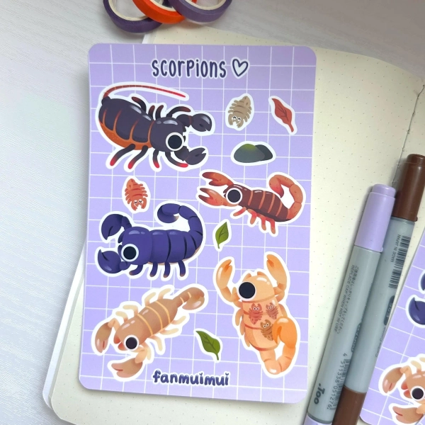 Scorpion Vinyl Sticker Sheet (A6)