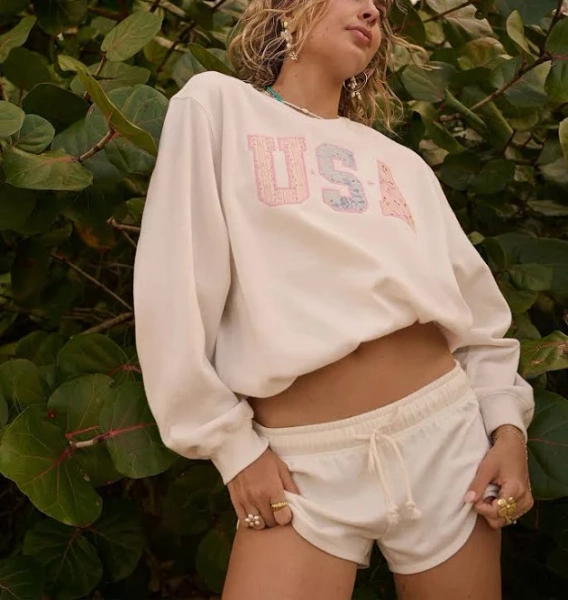 Aeropostale Women's Cloud Soft USA Oversized Sweatshirt