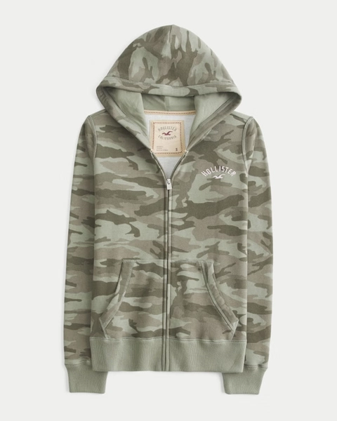 Hollister Feel Good Logo Camo Full-Zip