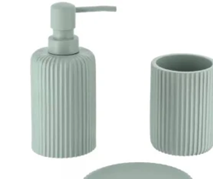 Set d'accessoires salle de bain résine Strié