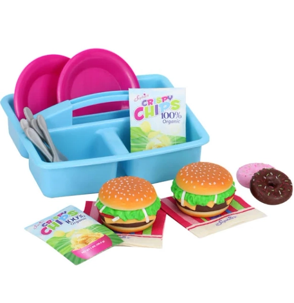 Sophia's 18" Doll Grill Caddy Food Set