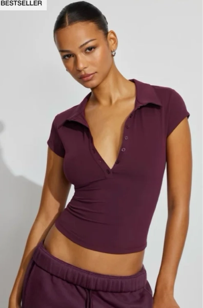 Sleek Short Sleeve Polo Top