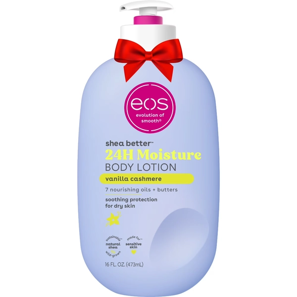 eos Shea Better 24H Moisture Body Lotion, Vanilla Cashmere, for Dry Skin, 16 fl oz