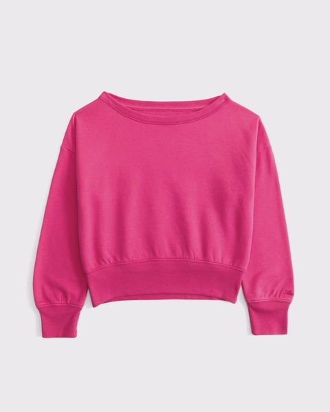 girls essential off-the-shoulder sweatshirt | girls tops | Abercrombie.com