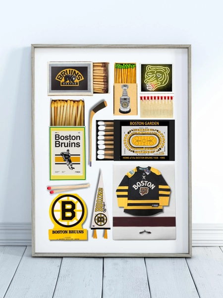 Boston Bruins Digital Print | Vintage Sports Art | Printable Wall Decor