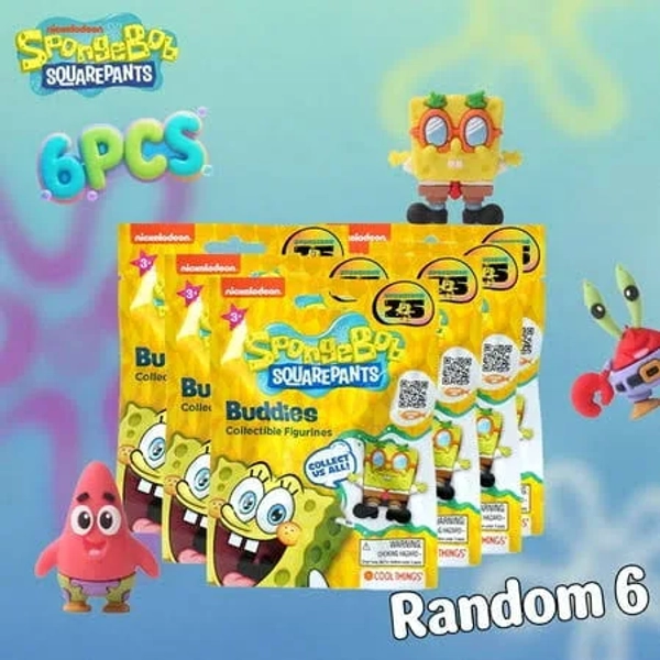 6pcs SpongeBob SquarePants 3D PVC Blind Bag Chibi Figures Cute Collectible Figurines Set Featuring SpongeBob Patrick Squidward Mr Krabs and More